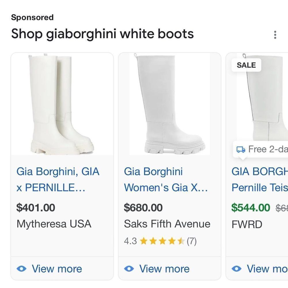Gia Borghini White Tubular Moon Boots - Picture 7 of 10